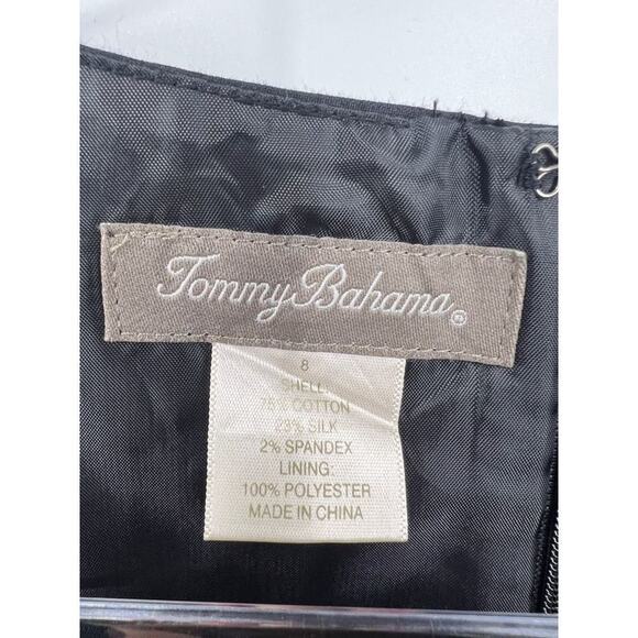 Tommy Bahama‎ Dress Silk Blend Sleeveless Sheath Size 8 Black Career Work - Picture 3 of 6